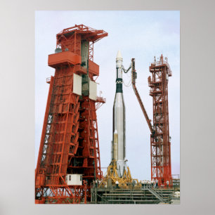 Agena Target Vehicle on Launch Pad for Gemini 10 Poster