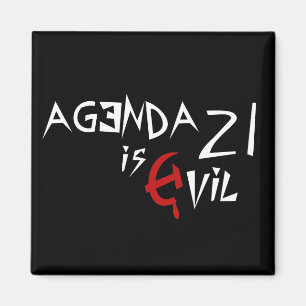 Agenda 21 ist die böse Red Hammer Sickle Magnet