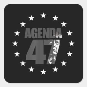 Agenda 47 Patriotic Trump: Wiederwahlkampagne Des Quadratischer Aufkleber