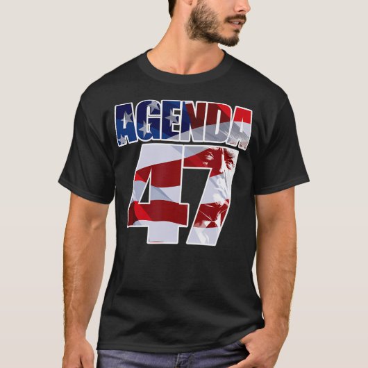 Agenda 47 Patriotische Trump-Wiederwahlkampagne T-Shirt (Vorderseite)