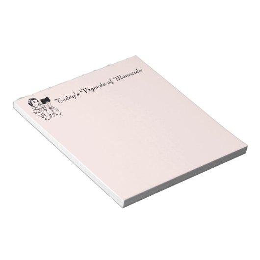 Agenda des Manozids Feministischer Notepad Notizblock (angewinkelt)