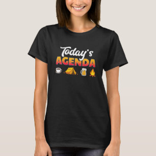 Agenda Kaffee Camping Zelt Bier und Campfire T-Shirt