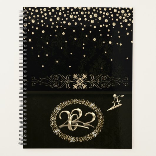 Agenda negra con dorado 2022 planer (Vorderseite)