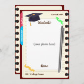 Agenda Notebook Binder Abschluss Foto Party Einladung (Vorne/Hinten)