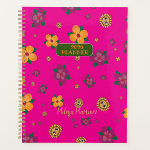 Agenda-Planer Blumen Grün 2025 Planer