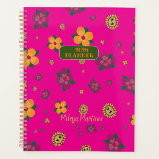 Agenda-Planer Blumen Grün 2025 Planer