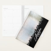 Agenda plateada personalizada con flores planer (Anzeige)