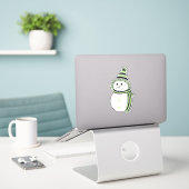 Agende Pride Snowman Snowperson Flag Green Aufkleber (Laptop auf Schreibtisch)