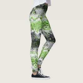 Agender Dragon Damask - Farben für die Flagge des  Leggings