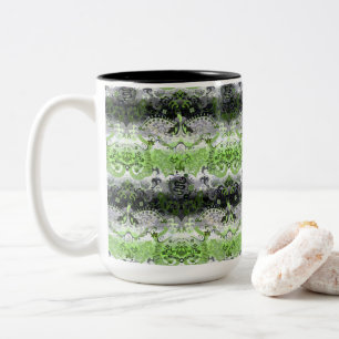 Agender dragon damask - Flaggenfarben des Agender Zweifarbige Tasse