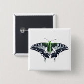 Agender Flag Swallowtail Butterfly Button (Vorne & Hinten)