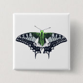 Agender Flag Swallowtail Butterfly Button (Vorderseite)
