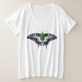 Agender Flag Swallowtail Butterfly Große Größe T-Shirt (Design vorne)