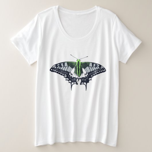 Agender Flag Swallowtail Butterfly Große Größe T-Shirt (Design vorne)