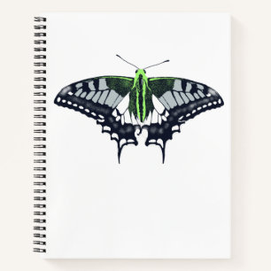 Agender Flag Swallowtail Butterfly Notizblock