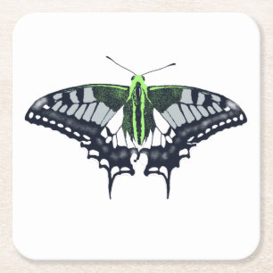 Agender Flag Swallowtail Butterfly Rechteckiger Pappuntersetzer