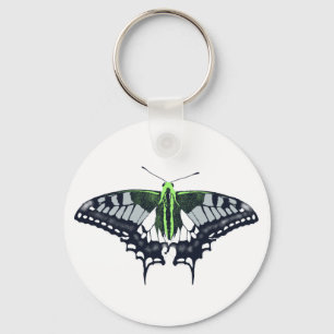 Agender Flag Swallowtail Butterfly Schlüsselanhänger