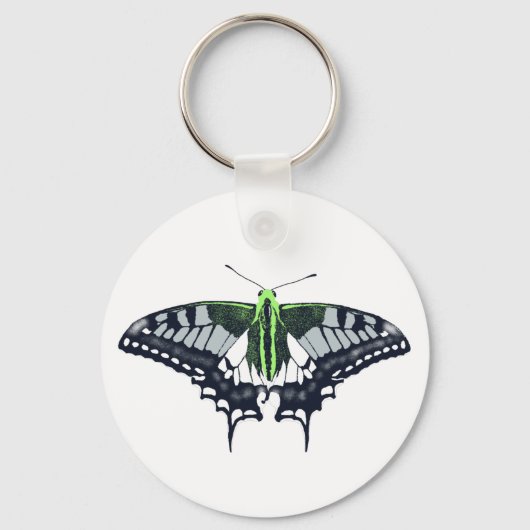 Agender Flag Swallowtail Butterfly Schlüsselanhänger (Vorderseite)