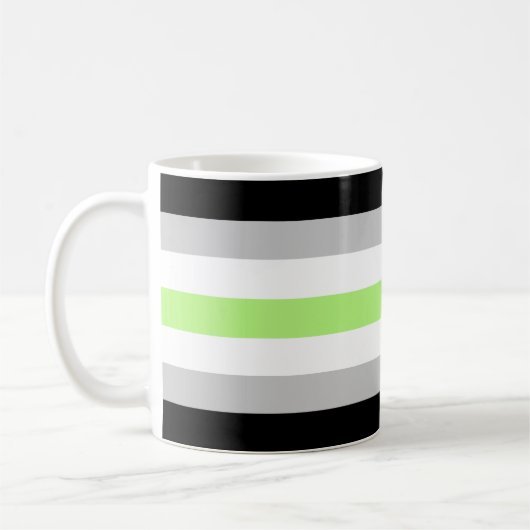 Agender-Flagge Kaffeetasse (Links)