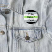 Agender Flagge knöpfen sie/sie/ihre Button (Beispiel)