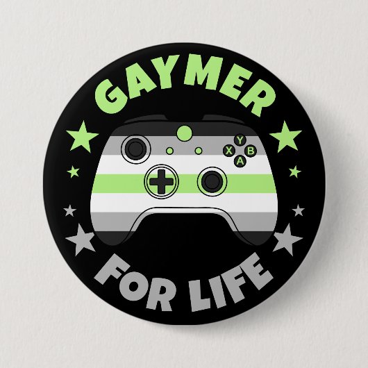 Agender Gaymer for Life Video Game Controller Button (Vorderseite)