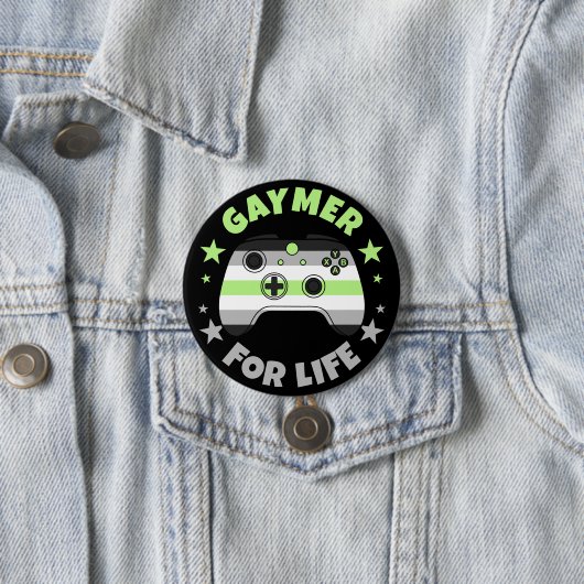 Agender Gaymer for Life Video Game Controller Button (Beispiel)