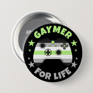 Agender Gaymer for Life Video Game Controller Button