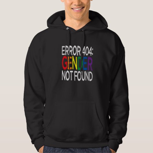 Agender Non Binary Pride Error 404 Geschlecht nich Hoodie (Vorderseite)