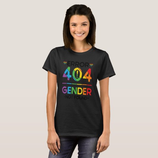 Agender Non-Binary Pride Error 404 Geschlecht nich T-Shirt (Vorne ganz)