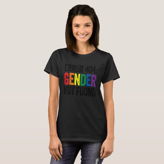 Agender Non-Binary Pride Error 404 Geschlecht nich T-Shirt (Vorne ganz)