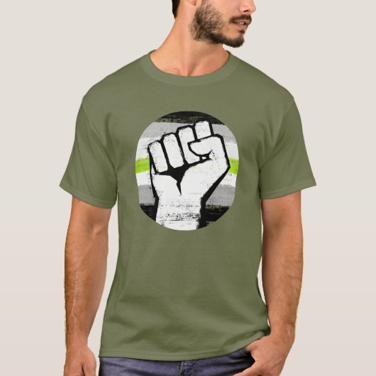 Agender Pride Fist T - Shirt (Vorderseite)