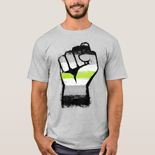 Agender Pride Fist T - Shirt (Vorderseite)
