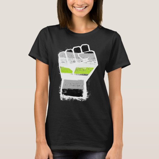 Agender Pride Fist T - Shirt (Vorderseite)