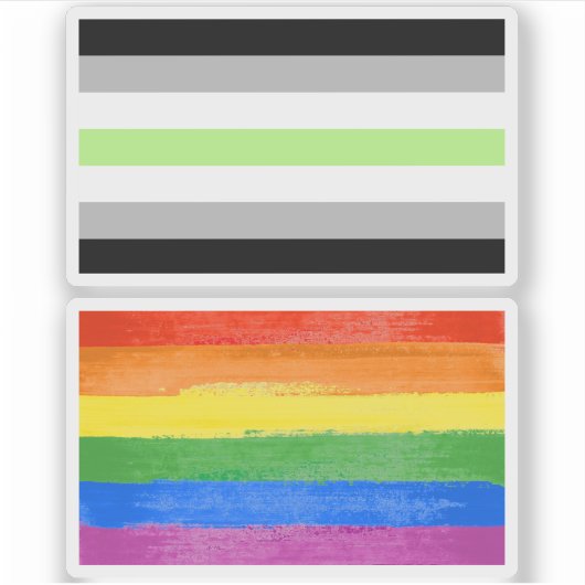 Agender Pride Flag Aufkleber (Vorderseite)