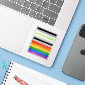 Agender Pride Flag Aufkleber (Laptop mit iPhone)