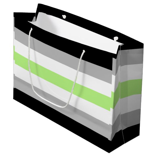 Agender Pride Flag Große Geschenktüte (Vorderseite Schrägansicht)