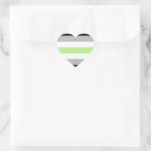 Agender Pride Flag Herz-Aufkleber (Tasche)