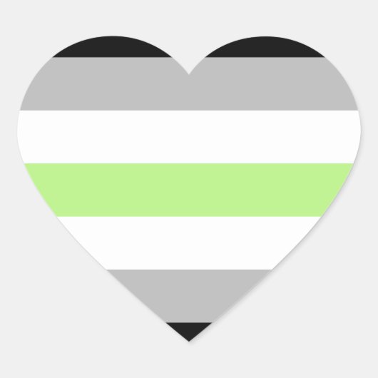 Agender Pride Flag Herz-Aufkleber (Vorderseite)