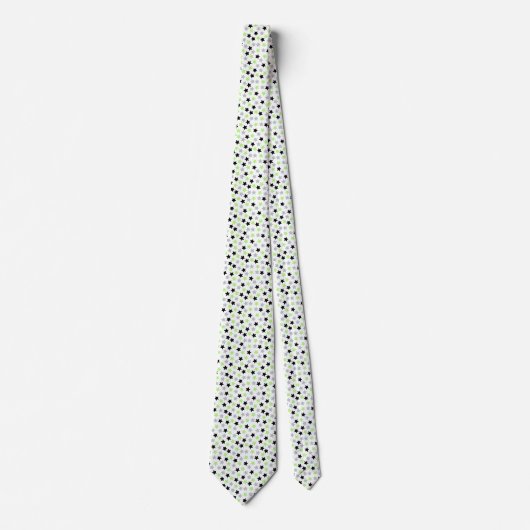 Agender Pride Stars Green Gray Schwarz-weiß Krawatte (Vorderseite)