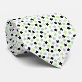Agender Pride Stars Green Gray Schwarz-weiß Krawatte (Gerollt)