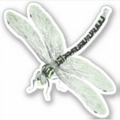 Agender Pride Vintag Dragonfly Art Aufkleber (Vorderseite)
