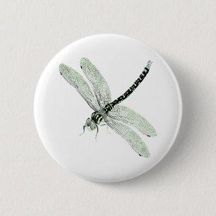 Agender Pride Vintag Dragonfly Art Button