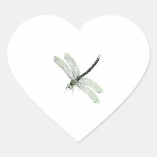 Agender Pride Vintag Dragonfly Art Herz-Aufkleber