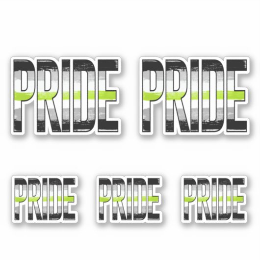 Agender Pride Word Aufkleber (Vorderseite)
