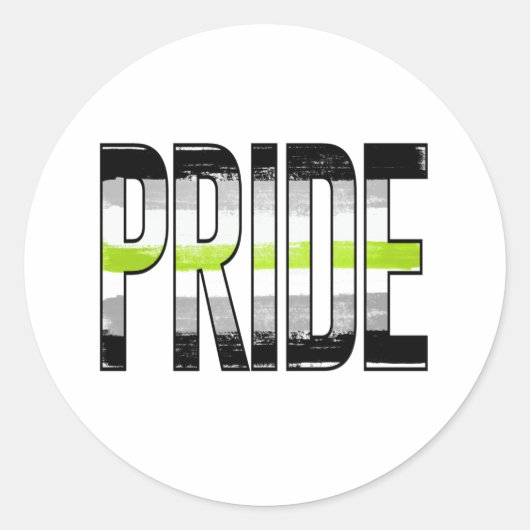 Agender Pride Word Runder Aufkleber (Vorderseite)