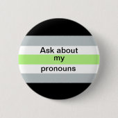 Agender Pronomen fragen Knopf Button (Vorderseite)