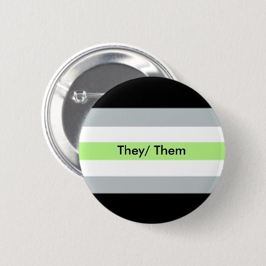 Agender Pronomen-Knopf sie sie Button (Vorne & Hinten)