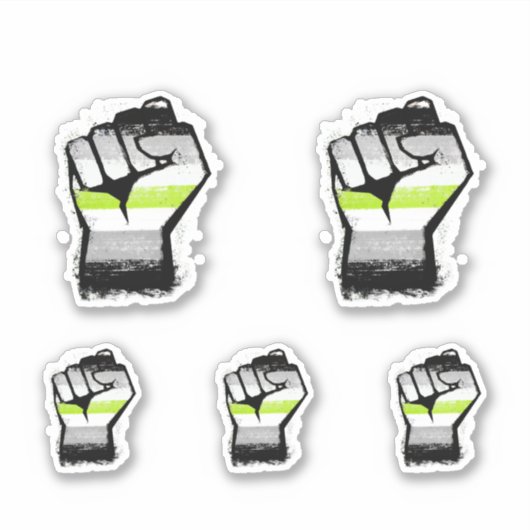 Agender Protest Fist Aufkleber (Vorderseite)