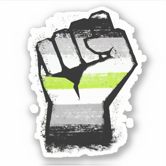Agender Protest Fist Aufkleber (Vorderseite)
