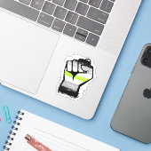 Agender Protest Fist Aufkleber (Laptop mit iPhone)